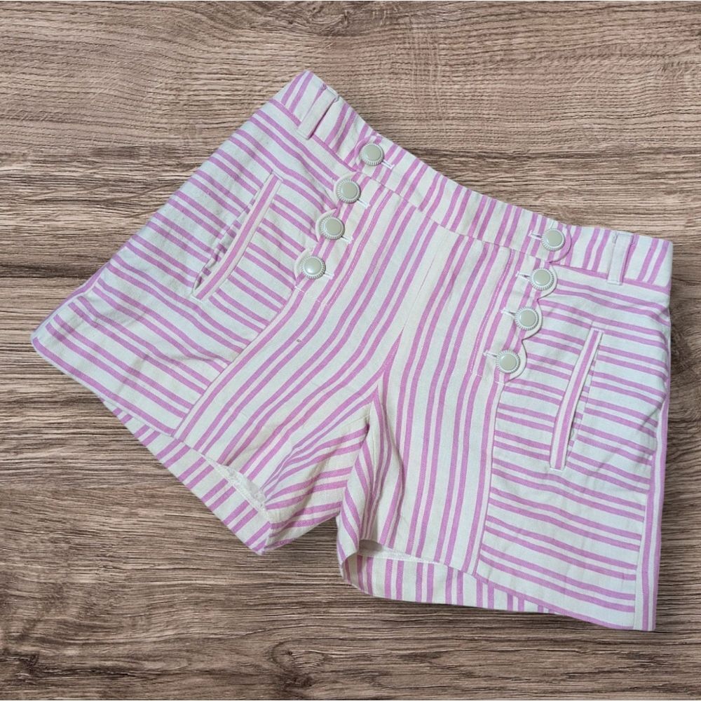 Cartonnier Anthropologie Pink Striped Sailor Style Shorts